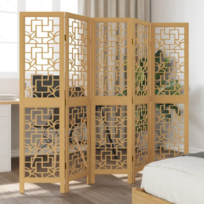 Charnique 180 cm W 5 - Panel Solid Wood Folding Room Divider