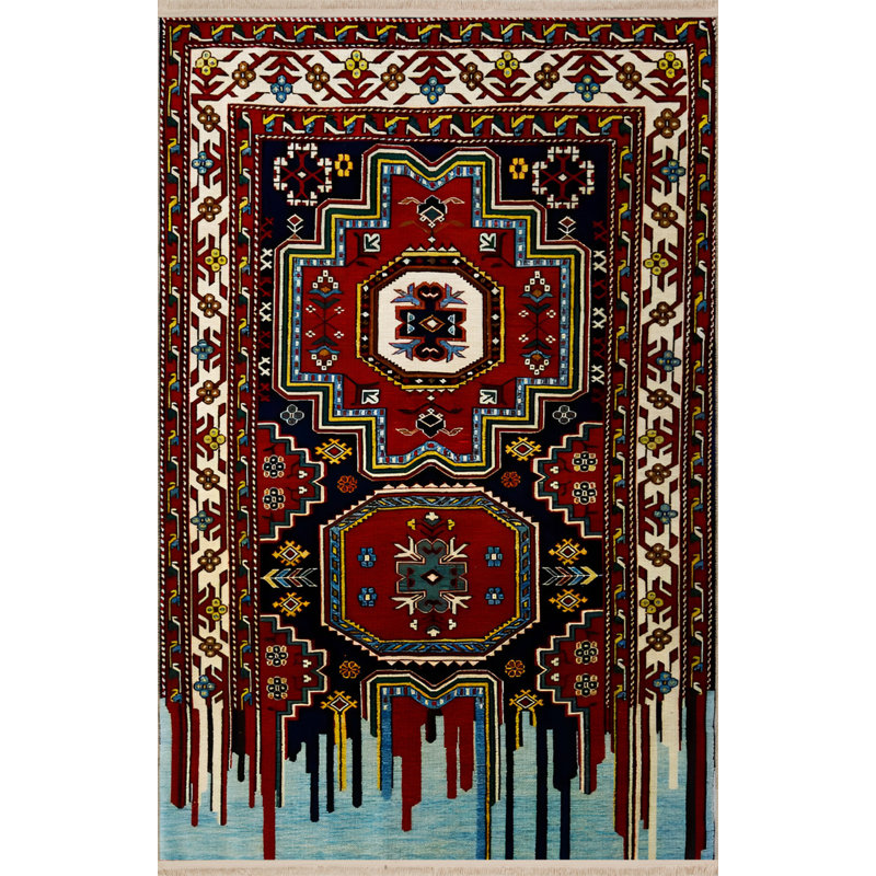 Tapis d'intérieur / extérieur en polypropylène tissé à la machine Rufin, Rectangle 2 pi 7 po x 4 pi 11 po
