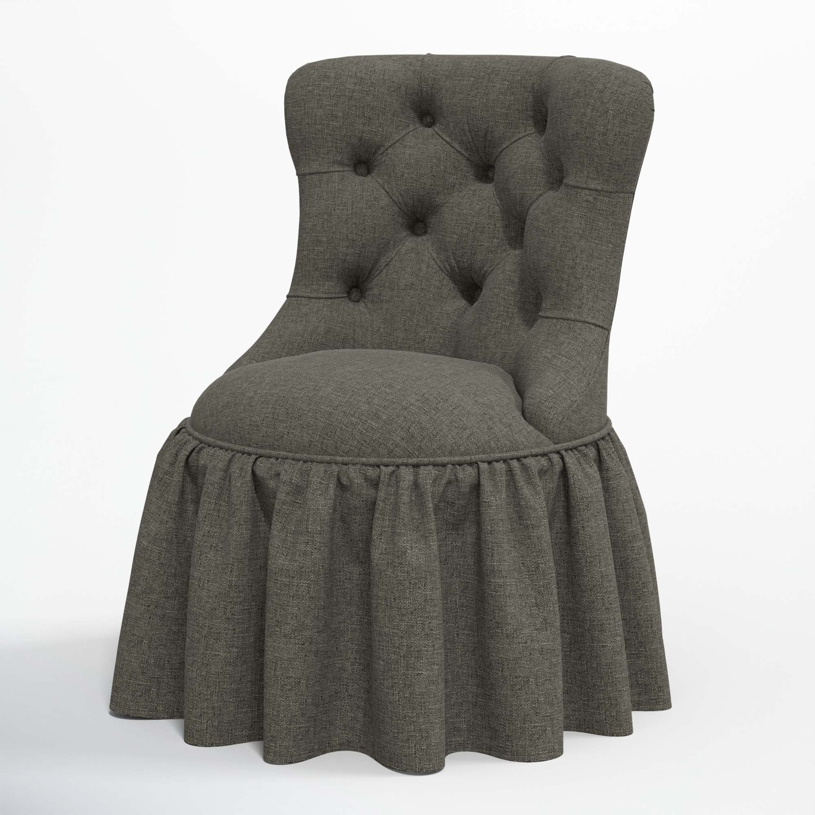 Minnie Side Chair, Zuma Charcoal Textured Linen