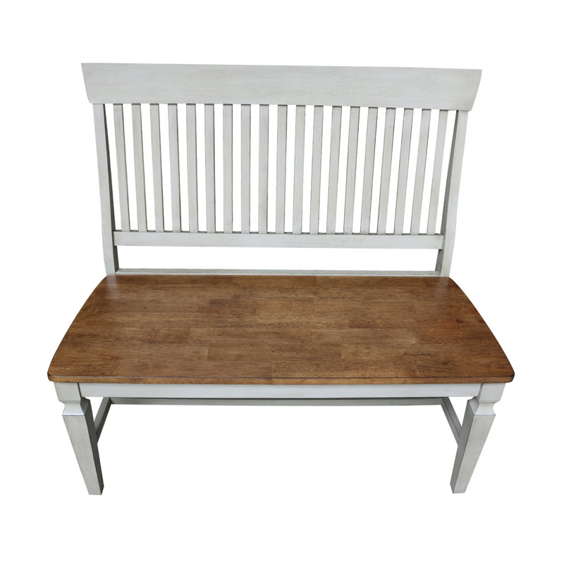 Banc en bois massif Skyla, Hickory / pierre