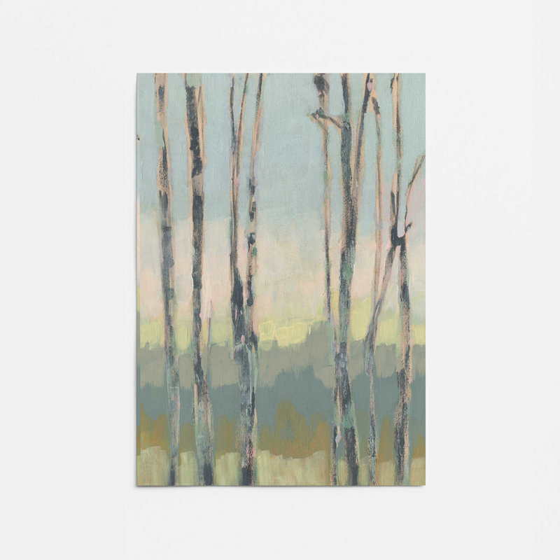 Doux lumière entre les arbres II, Papier, H 16 po x l 12 po