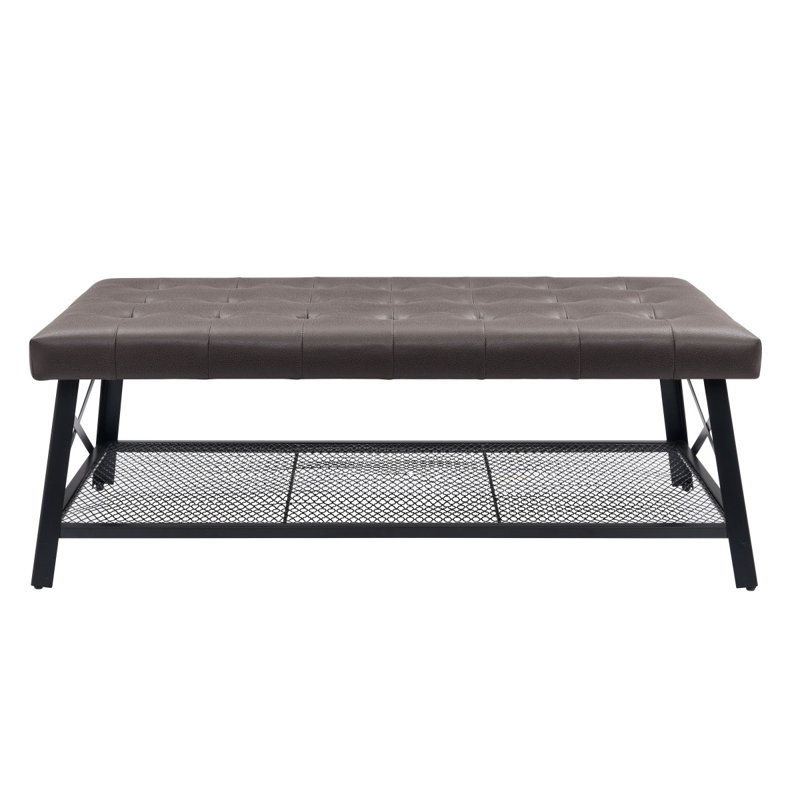 Table basse capitonnée en similicuir