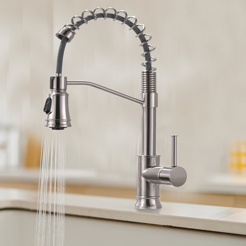 GAWEZA Pull Down Kitchen Faucet, NIckel