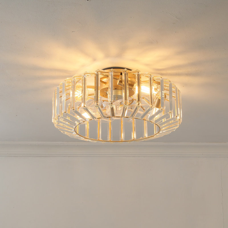 Plafonnier encastré moderne en cristal avec ventilateur
