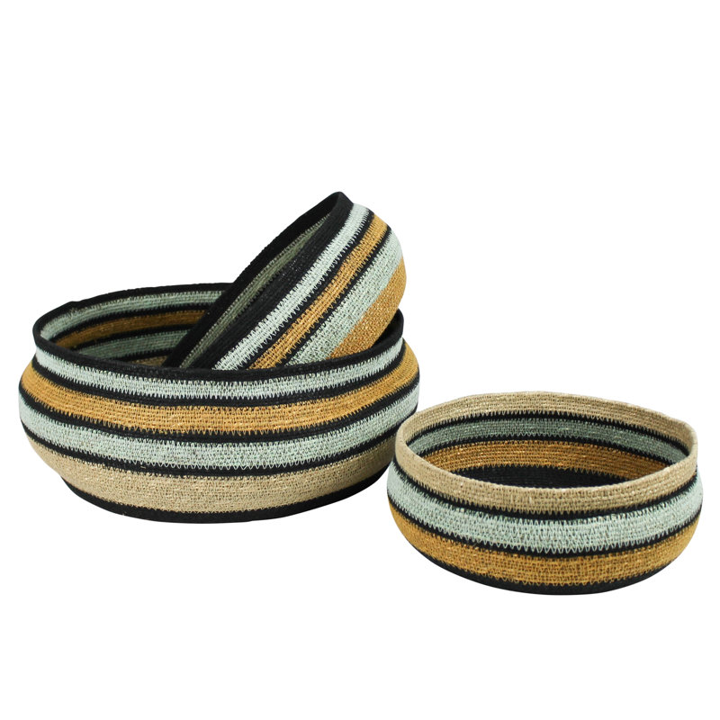Ensemble de 3 bols bas Medina, algues: 10 x 10 x 4