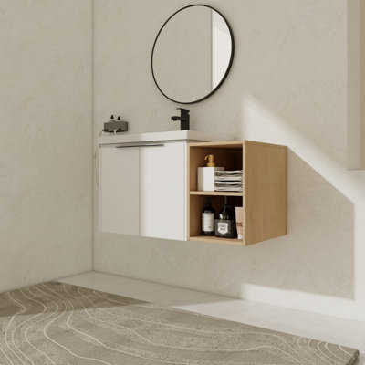 Ensemble de meuble-lavabo mural simple 36 po Reannan