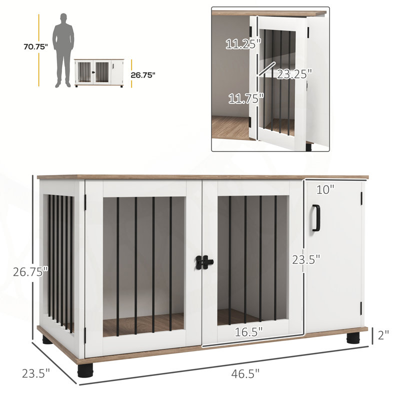 Versatile Dog Crate Side Table with Storage for Medium and Large Dogs