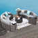 Wicker 6 - Person Modular Patio Conversation Sets with Cushions