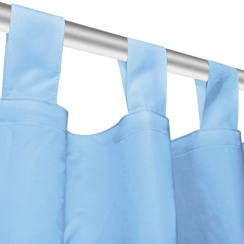 Bachar Semi Sheer Curtain Pair, Turquoise, 140cm Width x 175cm Drop