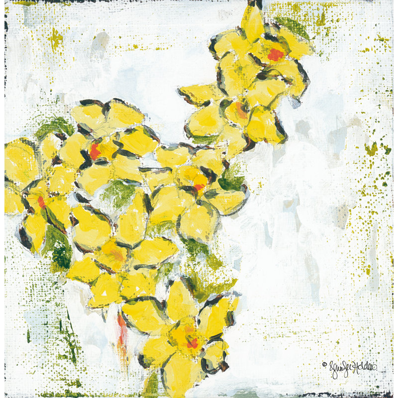 «Spring Has Sprung IV» - Peinture, Toile tendue, H 12 po x l 12 po