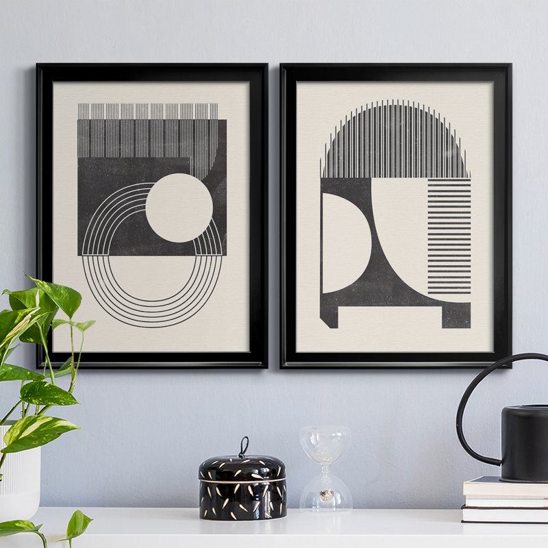 " Unknown Space III " 2 - Pieces, Black Framed, 30.5" H x 22.5" W x 1.25" D