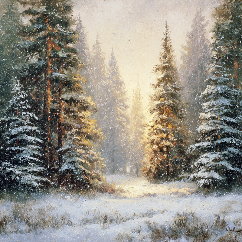 «Winter Glow», art mural sur toile tendue, H 30 po x l 30 po