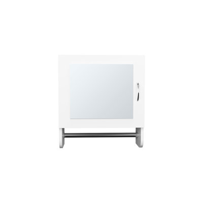 Armoire à pharmacie à miroir avec porte-serviettes, H 19,7 po x l 17,7 po, blanc - élégant et fonctionnel pour la salle de bain et la cuisine, deux tablettes incluses