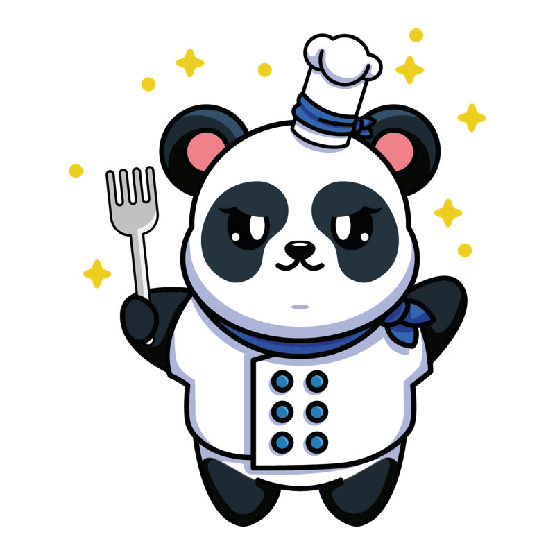 Adhésif mural chef cuisinier panda géant