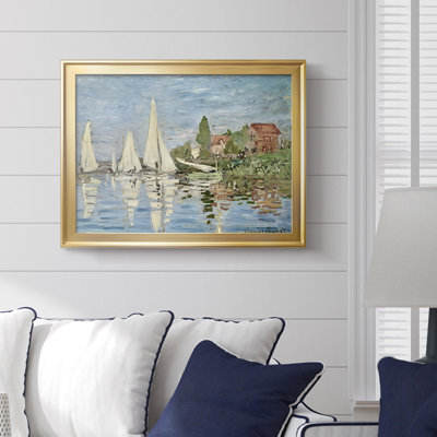 Regatta at Argenteuil-Claude Monet-Framed Gallery Wrapped Canvas-1872