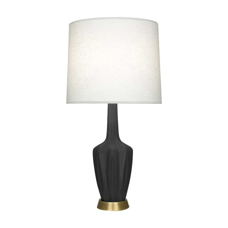Petite lampe d'appoint Emma, H 30 po x l 6,25 po x P 15 po, Frêne mat glacé, Céramique / métal
