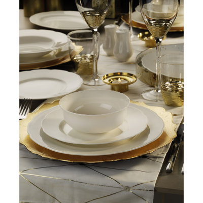 Piece Porcelain China Dinnerware Set - Service for 12