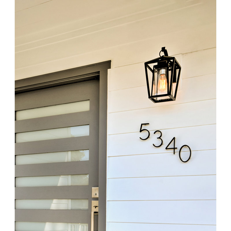 Malia 1-Light Dimmable Outdoor Wall Lantern , 14" H x 8" W x 9.5" D