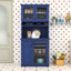 Garde-manger autoportant en bois avec portes en verre trempé, tablettes réglables et porte-bouteilles-47513300