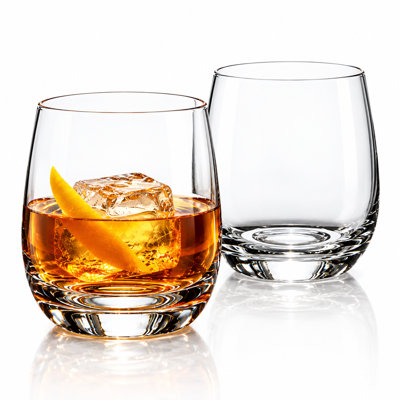 Modern Clear Glass Tumbler Set, Elegant Stemless Drinking Glasses for Wine, Whiskey, Cocktails and Everyday Use