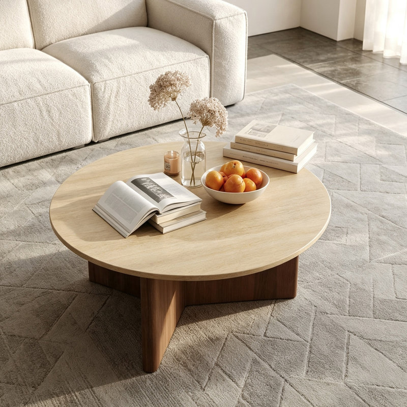 Engelman, Beige / brun noisette, H 14,96 po x l 31,49 po x P 31,49 po