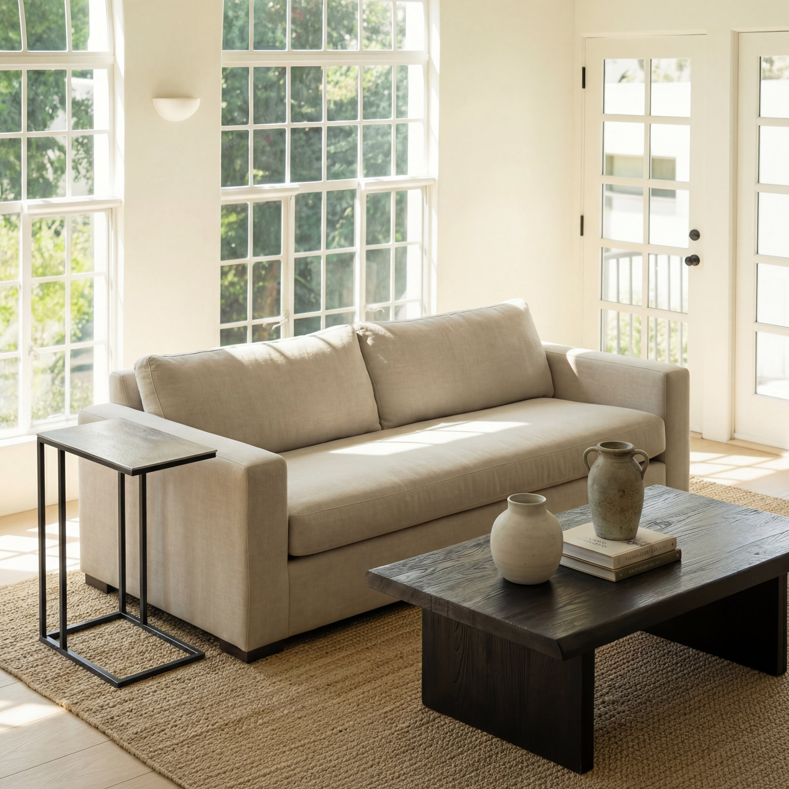 Colin 48" Acacia Coffee Table, Ebonized