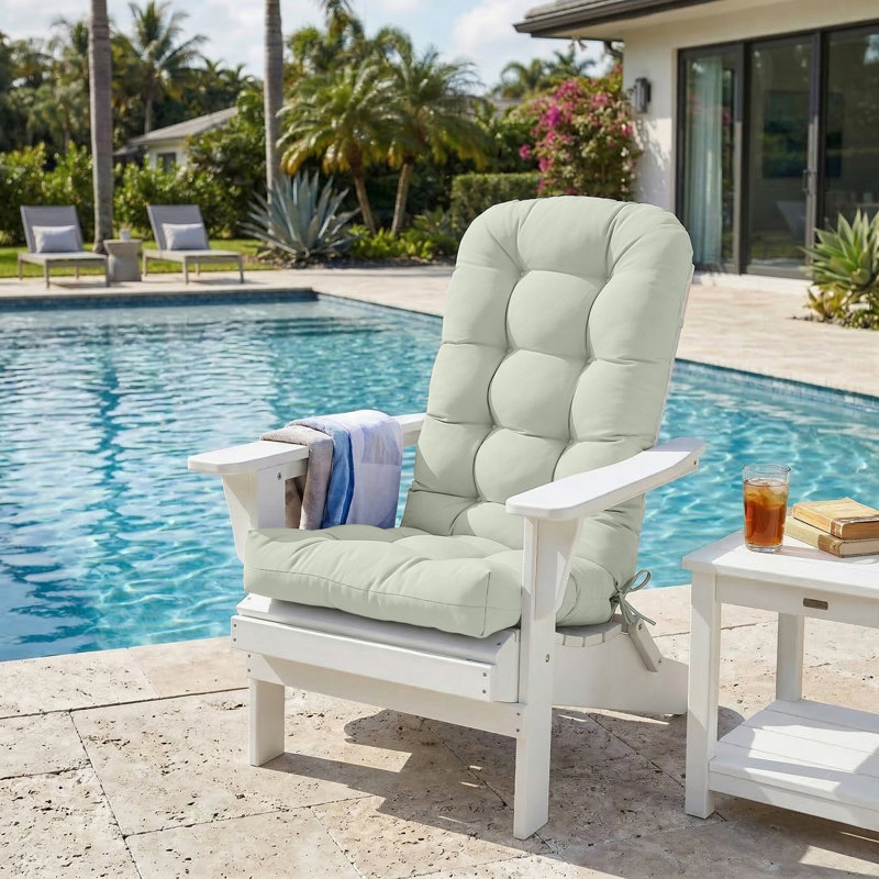Outdoor/Indoor High Back Chair Cushion, Sage Green