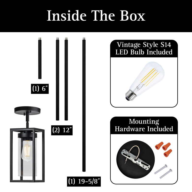 Framework LED Mini Pendant Light - Adjustable Height Hanging Light Fixture With TRIAC Dimmable LED Bulb - Surface Mount LED Ceiling Light
