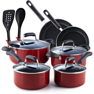 Cook N Home Non-Stick Aluminum Pots and Pans Kitchen Cookware Set 12 Piece