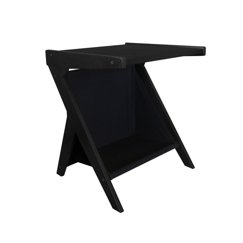 Aadrith Solid Wood End Table, Black