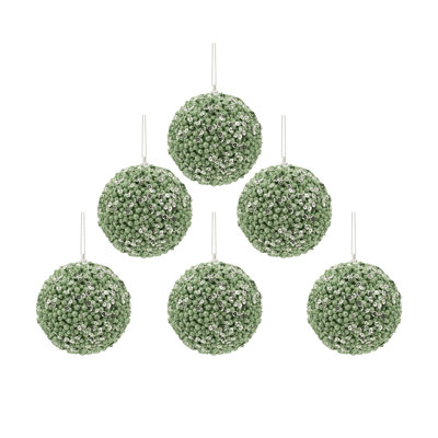 D3.9" Christmas Ball Ornaments, Decorative Hanging Ball Christmas Tree Ornaments For Holiday Party Decorations, Set Of 6