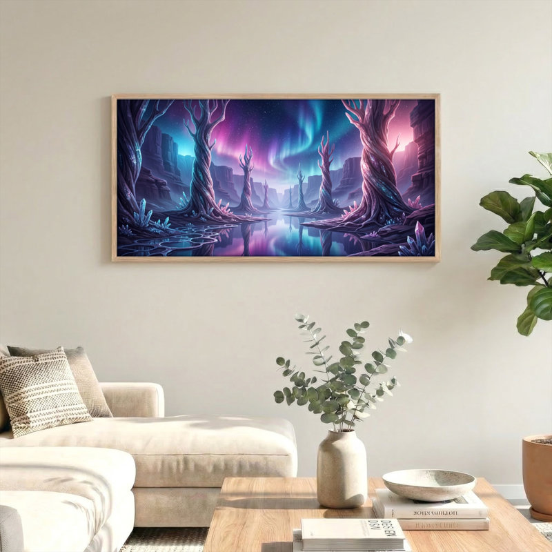 Ensemble de 1 tableau sur toile « Forêt mystique », L 40 po x H 20 po, Naturel