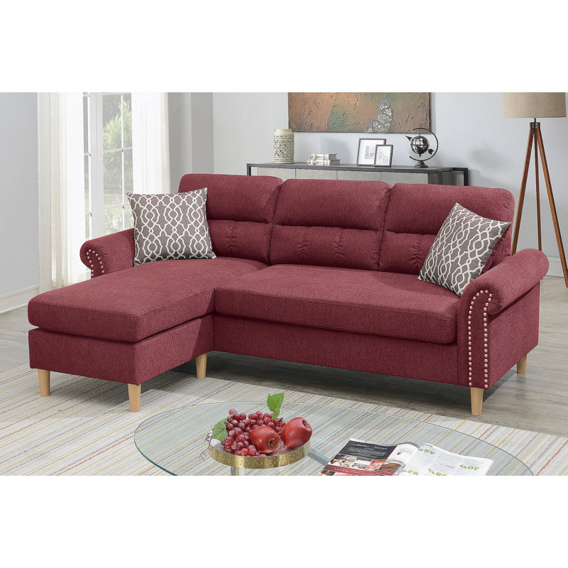 Ensemble de canapé modulaire réversible avec coussins capitonnés et coussins décoratifs, pour des espaces de vie modernes et élégants