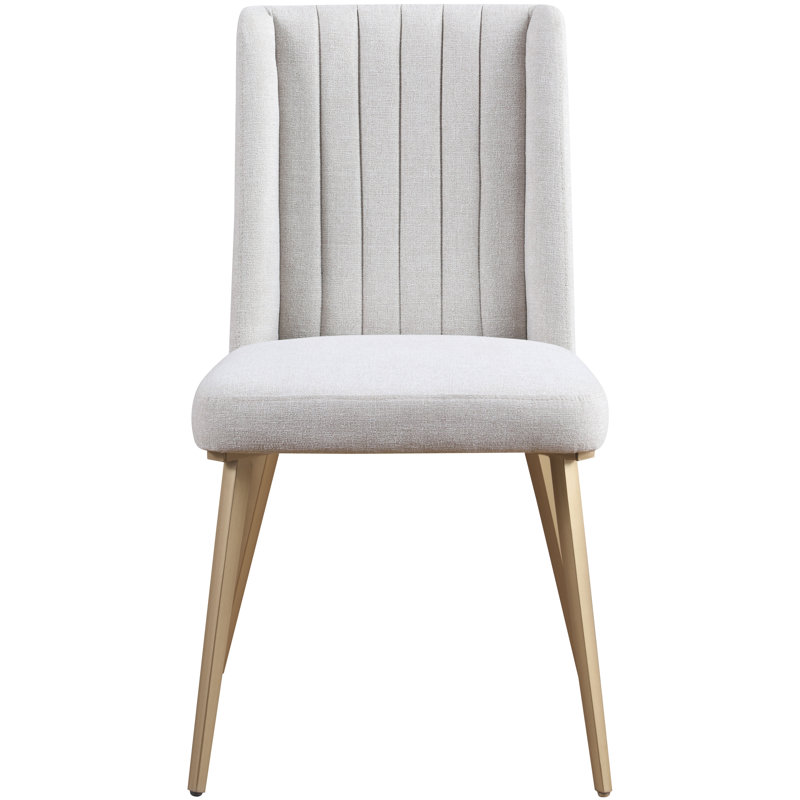 Eleanor Wingback Side Chair, Cream Linen Textured Fabric