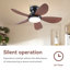 Ventilateur de plafond encastré à profil bas 32/36/46/52 po avec éclairage et télécommande-649039909-649039928
