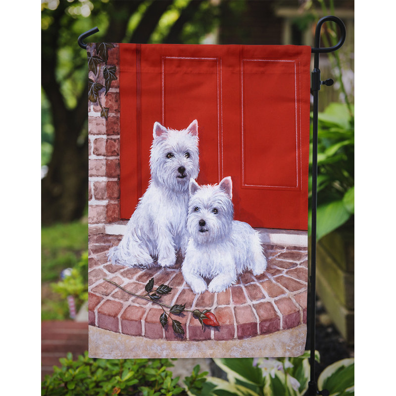 Drapeau de jardin à 2 côtés pour porte rouge wests, H 15 po x l 11 po