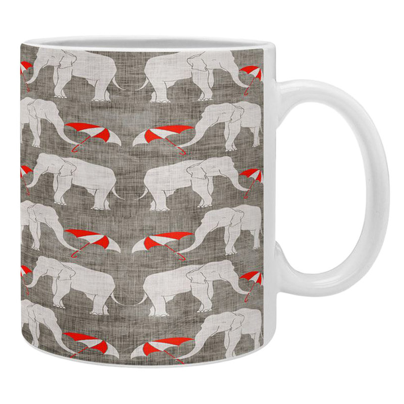 Tasse à café éléphant et parapluie