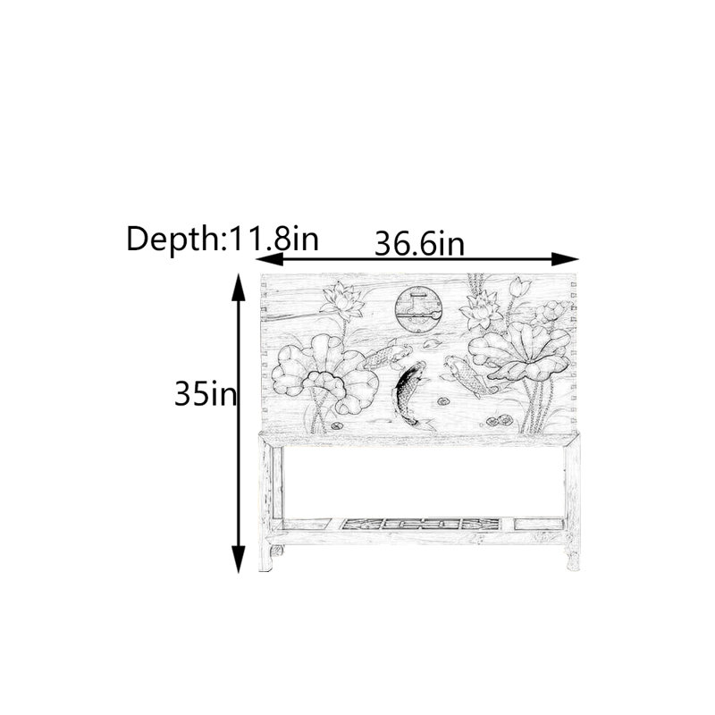 Commode d'entrée en bois de camphre massif