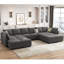 Tremee Velvet Modular Corner Sectional with Ottoman-87232961