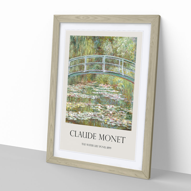 The Japanese Footbridge Vol.1 by Claude Monet - Picture Frame Painting, Oak Framed, 48cm H x 36cm W x 2cm D