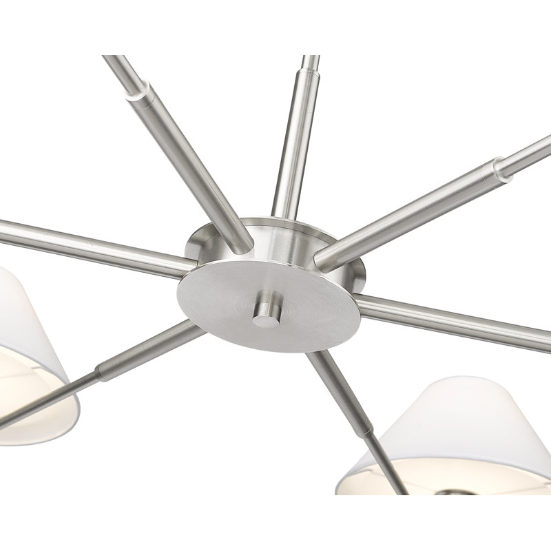 Lustre 6 lumières Ryckman en noir mat, Nickel brossé