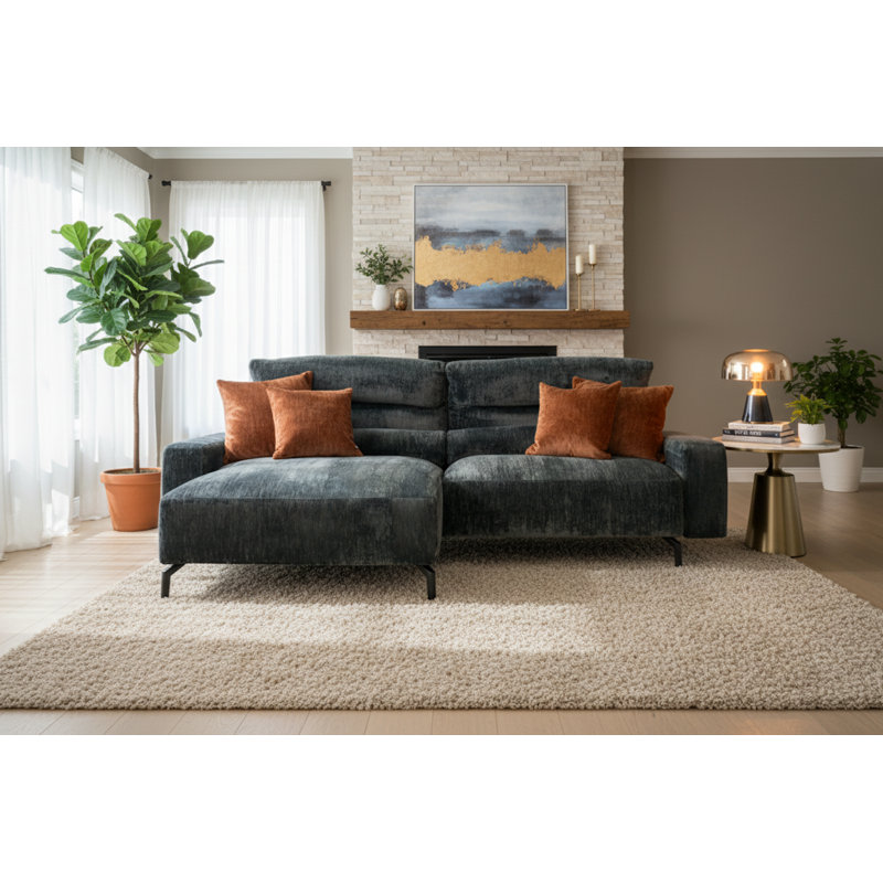 Canapé modulaire Gavi, Tissu gris foncé