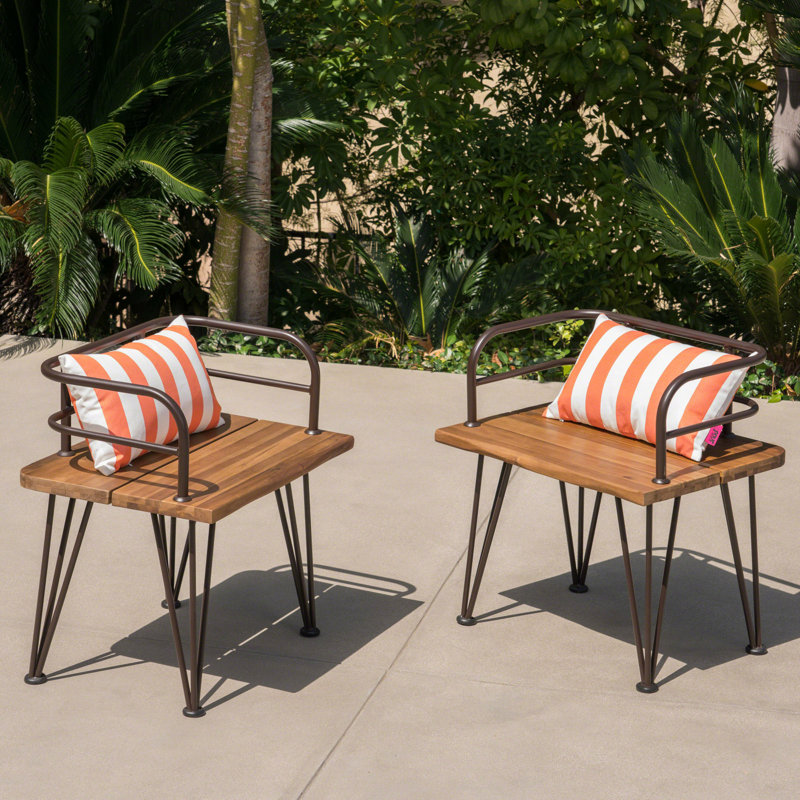 Outdoor Industrial Wood And Metal Chair