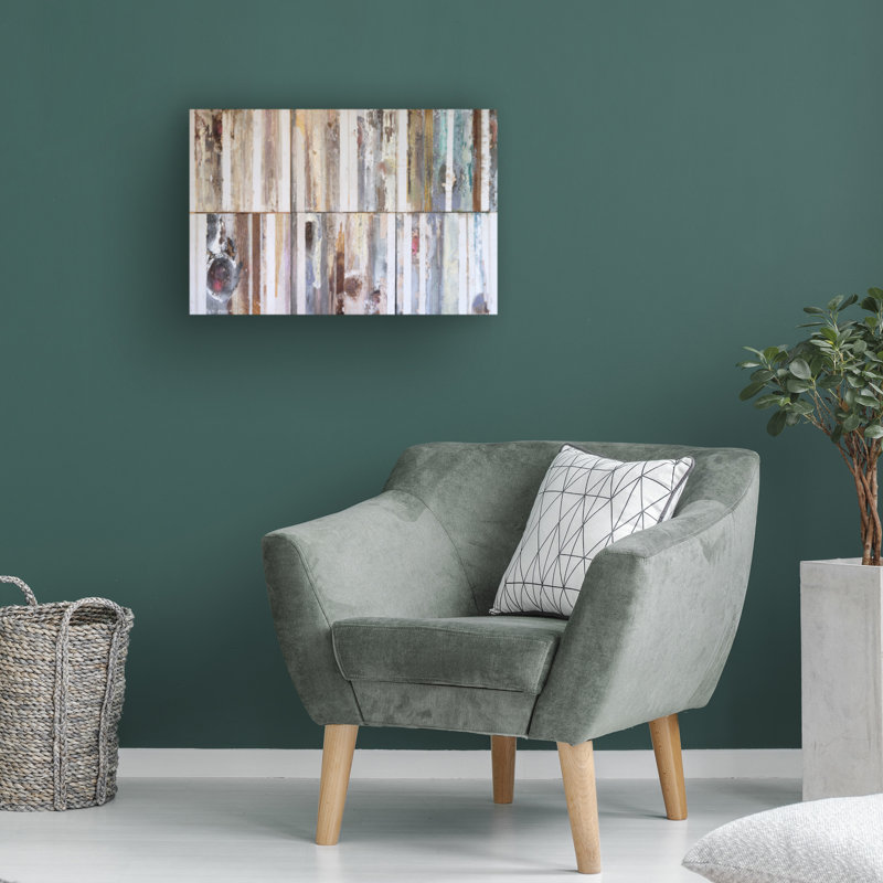 «Industrial Modern Textured Grain VII», reproduction sur toile, H 12 po x l 19 po x P 2 po