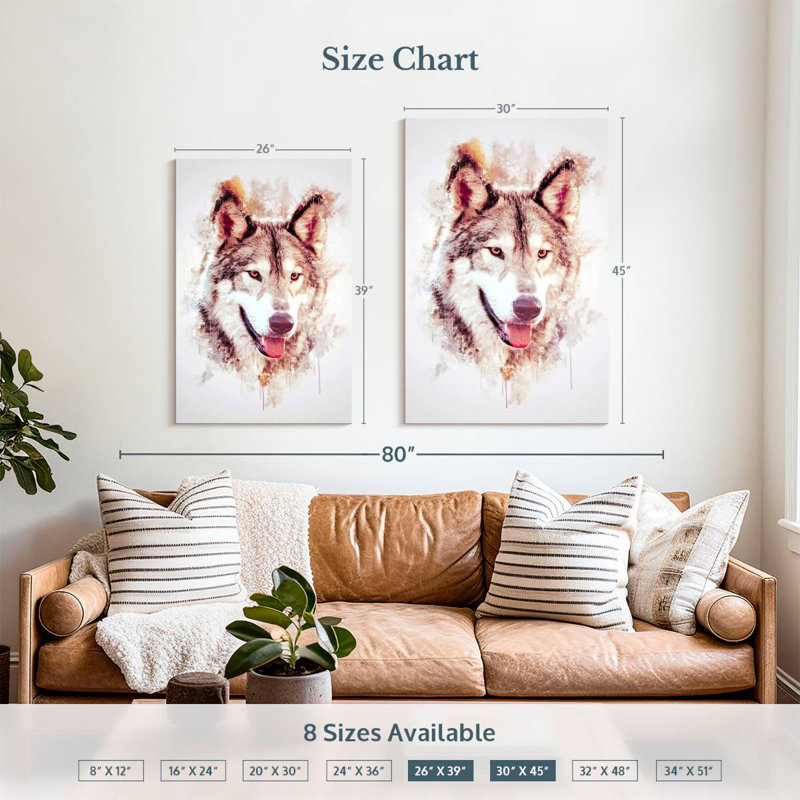 Brampt Wolf's Head, 39" H x 26" W