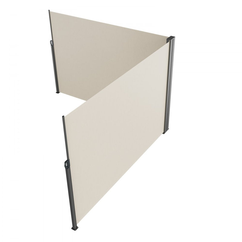 Manual Retraction Side Awning in Beige, White, 19.7' H x 6.56' W
