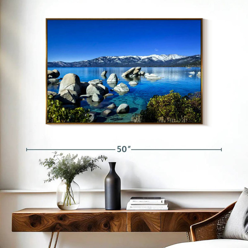 Port de sable pittoresque, Cadre flottant doré, 40 po x 27 po