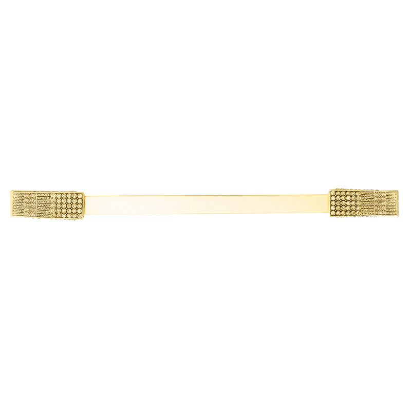EVENING DRESS I 10" C TO C APPLIANCE PULL; DECORATED WITH SWAROVSKI® LT COLORADO TOPAZ; MUSEUM GOLD FINISH