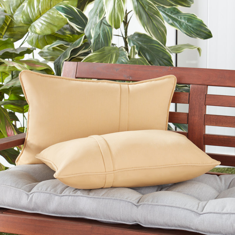 Sunbrella Rectangle Throw Pillow, Canvas Wheat