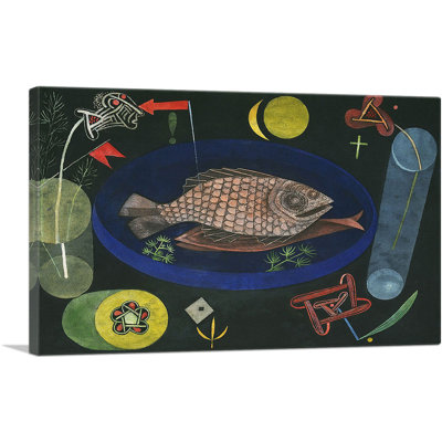 «Around the Fish 1926» par Paul Klee, reproduction d'art sur toile tendue